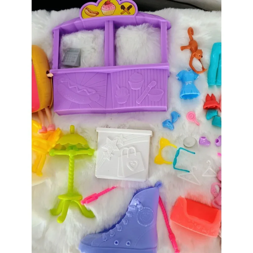 Polly Pocket Lot Ice Cream Social Toy Bundle Chair Table‎ Extras Toy